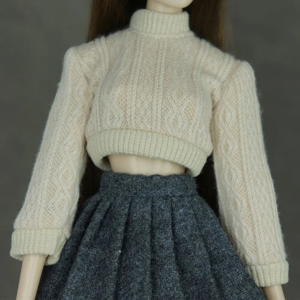 Handmade Knitted Doll Sweater Multicolor Top for 1/6 Dolls
