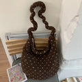 Korean Fair Isle Lamb Wool Tote Bag – Large Capacity | Nixie
