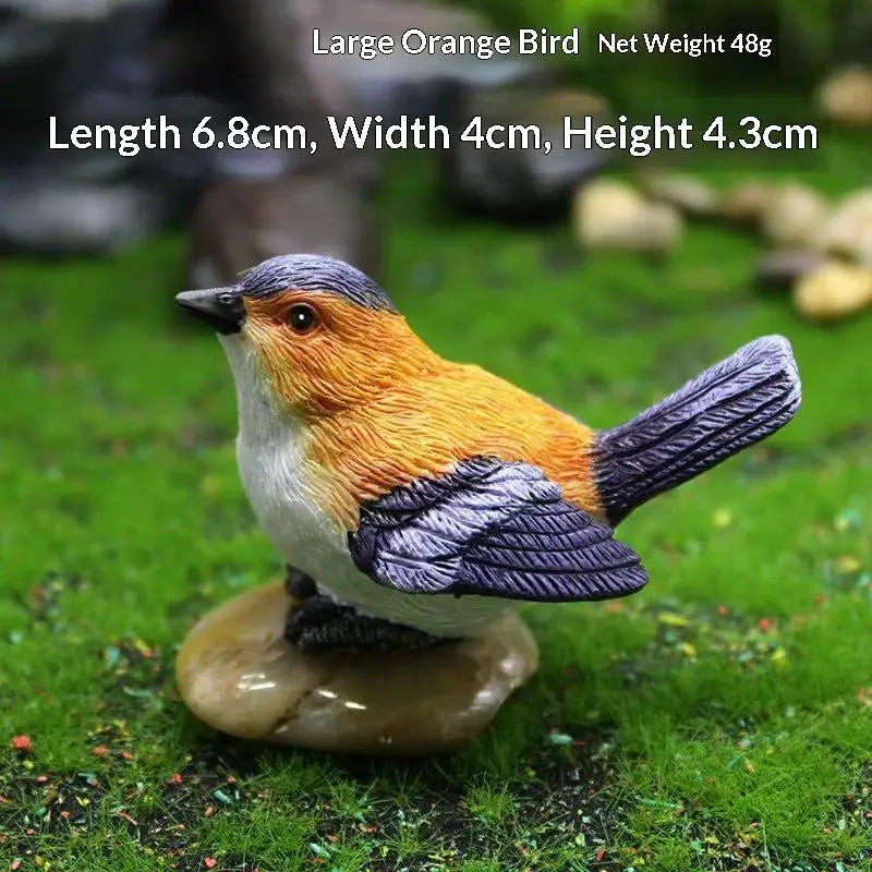 Resin Bird & Nest Figurine Set – Fairy Garden Micro Landscape