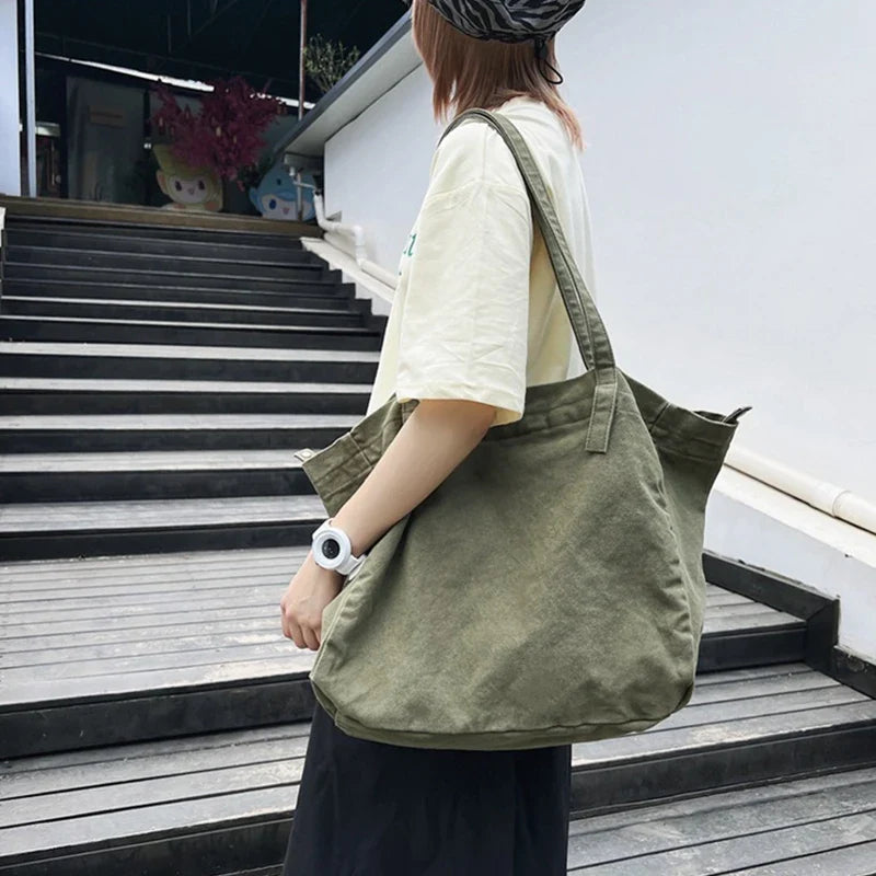 Canvas Tote Bag – Large Crossbody Shoulder Bag for Women