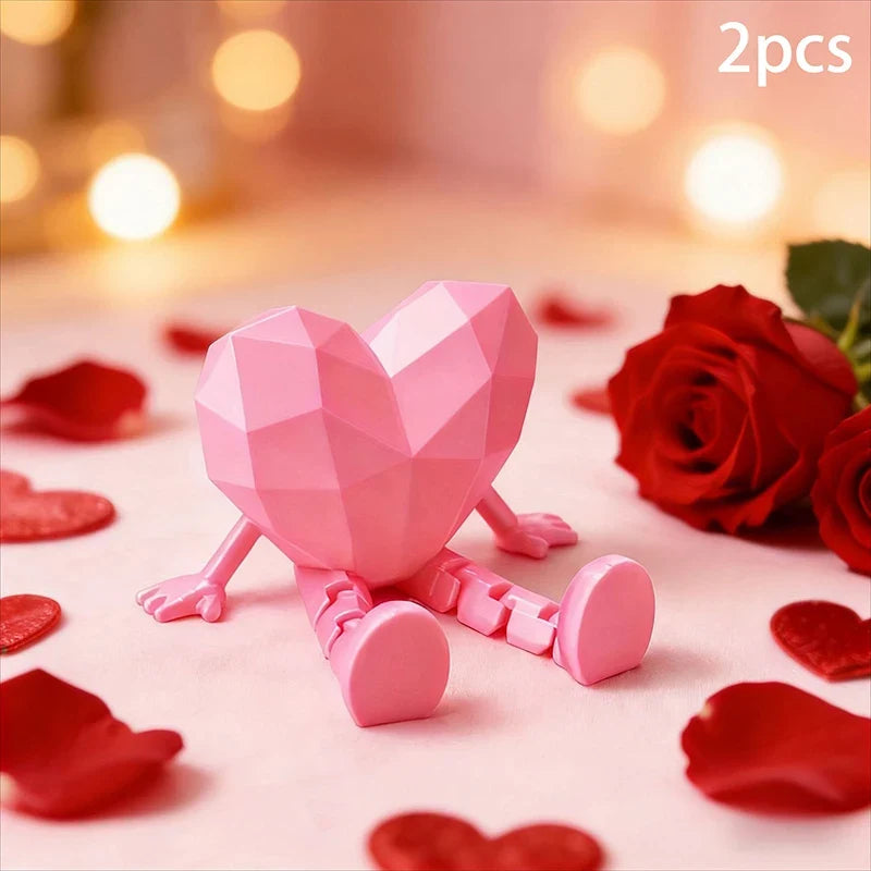 Jointed Miniature Heart Figurine – Valentine's Day Décor Gift