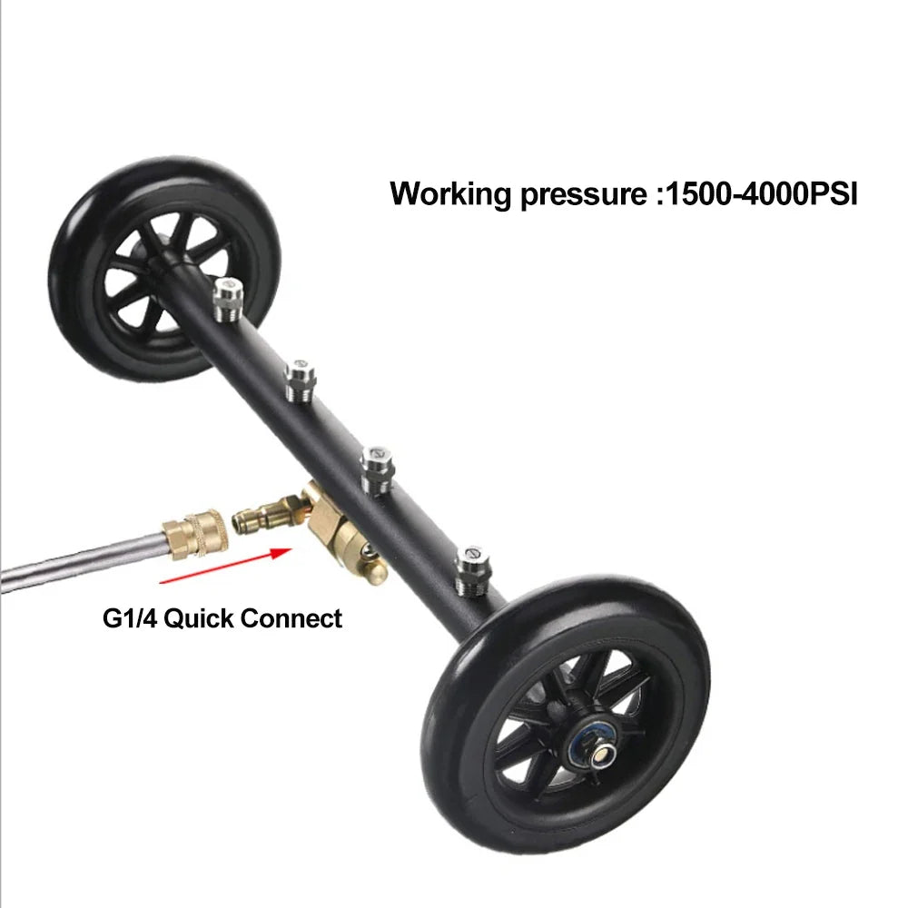 16" Undercarriage Pressure Washer Water Broom + 3 Wands
