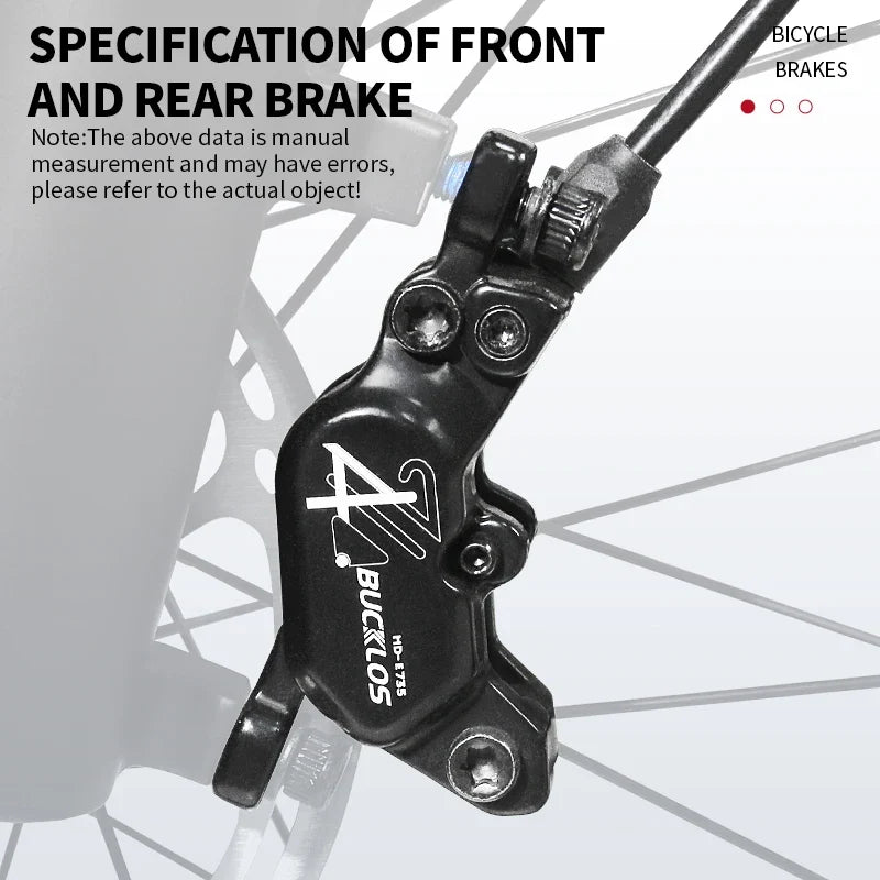 BUCKLOS 4-Piston Hydraulic Disc Brake Set – E-Bike & MTB