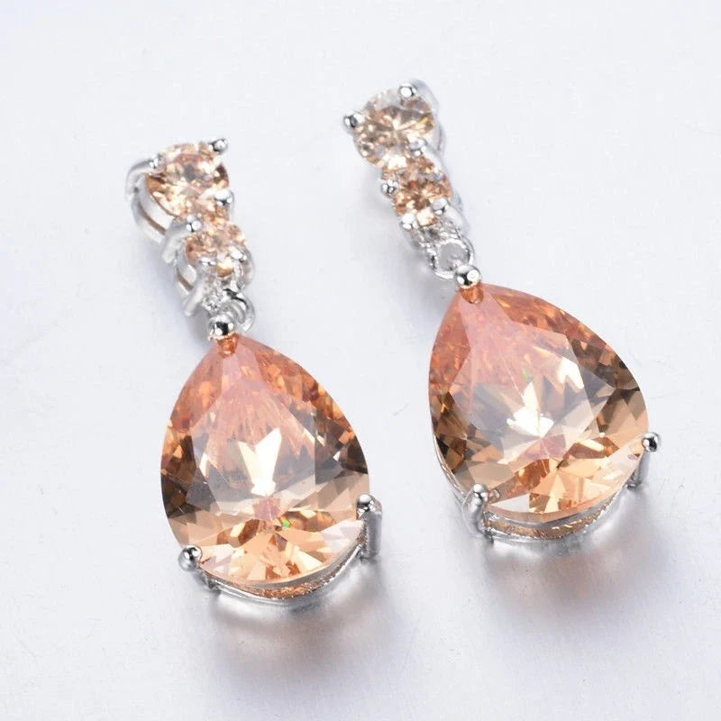 Women's Crystal Teardrop Drop Earrings – Wedding & Party Jewelry