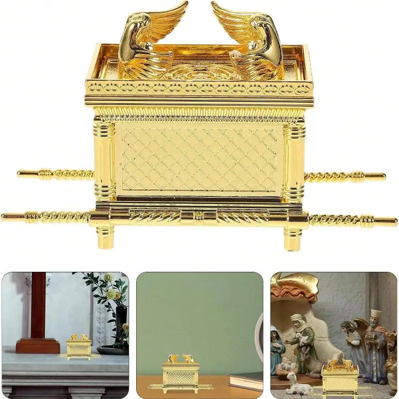 Mini Golden Ark of the Covenant Statue | Religious Home Decor