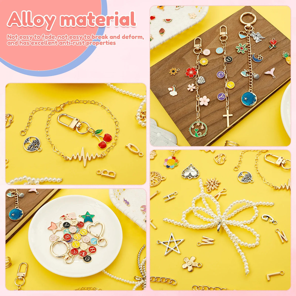 532Pcs DIY Keychain Making Kit – 196 Alloy Charms & Tools