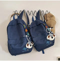 Japanese Snowflake Embroidered Canvas Backpack | Aesthetic Bag
