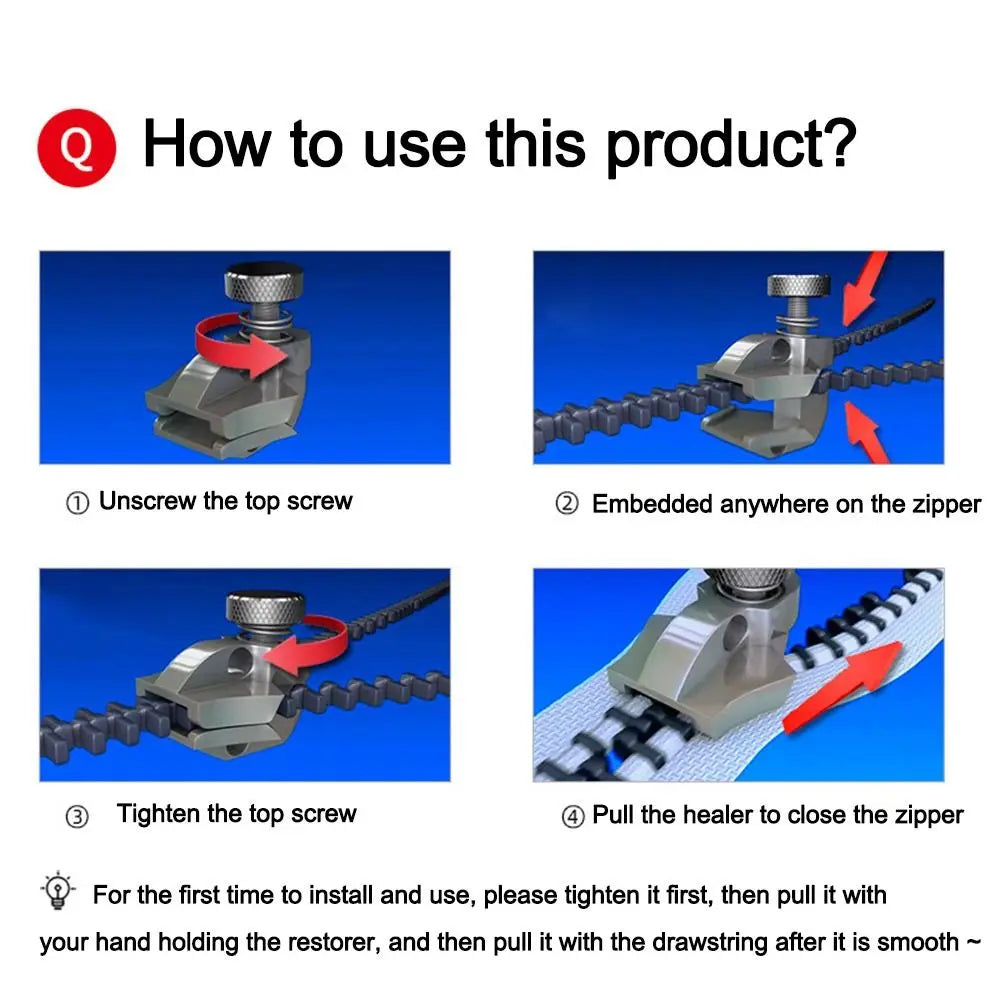 3-Size Zipper Repair Kit – Universal DIY Replacement Puller