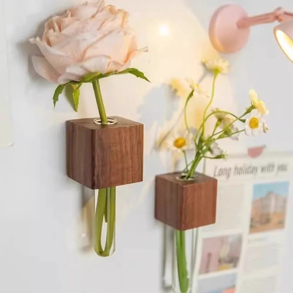 Wooden Refrigerator Vase – French Country Flower Holder