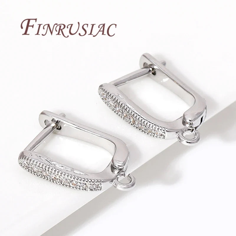 18K Gold Plated Zircon Earring Hook Clasps – DIY Findings