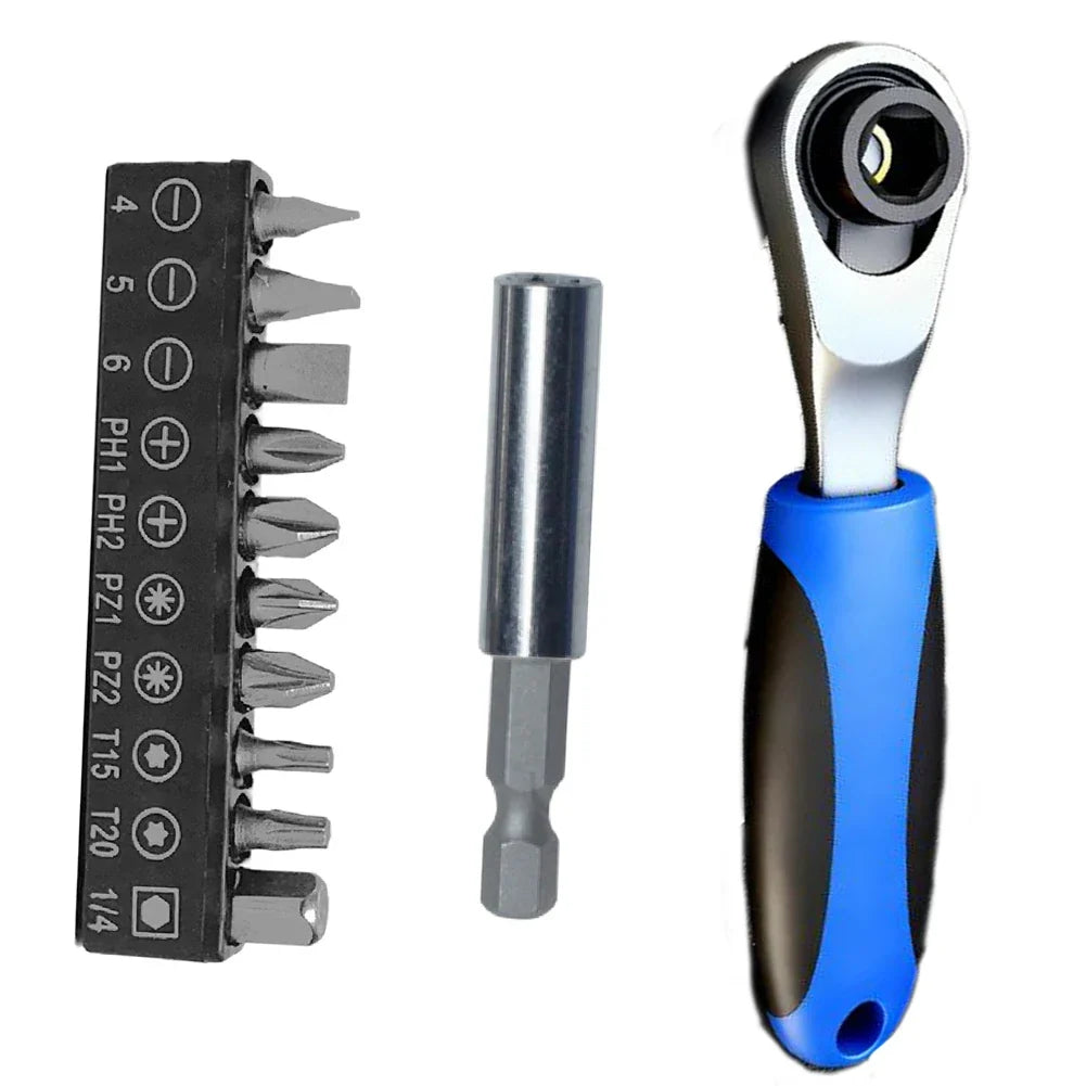 DAZZLEEX 72-Tooth Ratchet Screwdriver Wrench | 1/4" Hex
