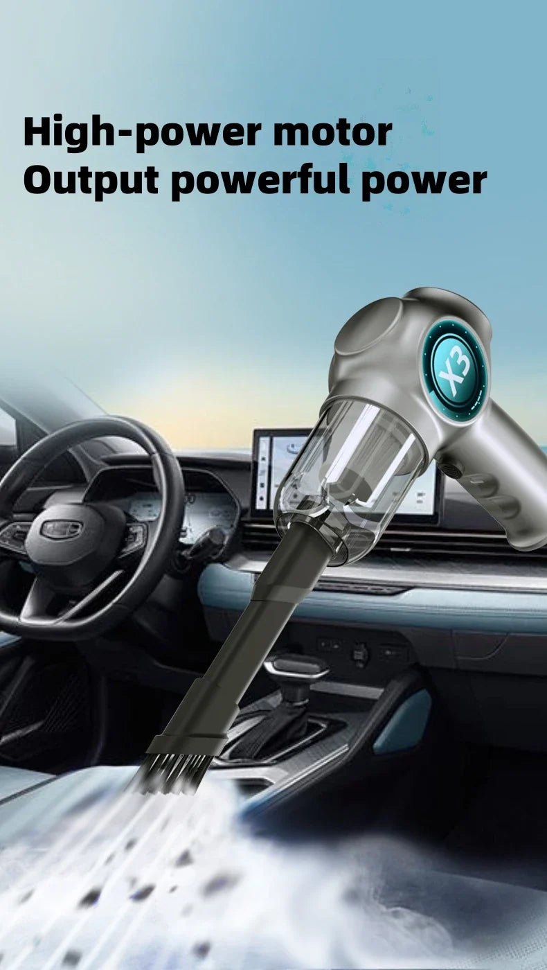 Portable Handheld Car Vacuum Cleaner – 2000mAh USB Rechargeable