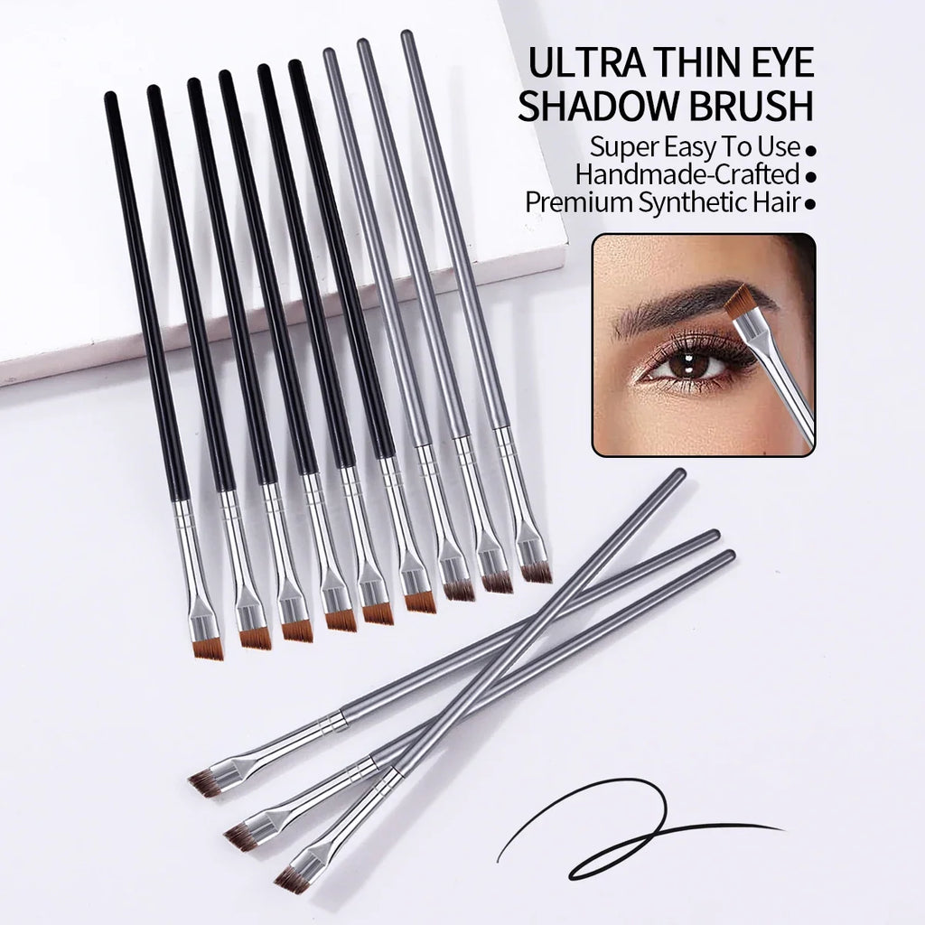 12PCS Ultra-Fine Eyeliner & Eyebrow Brush Set for Precision
