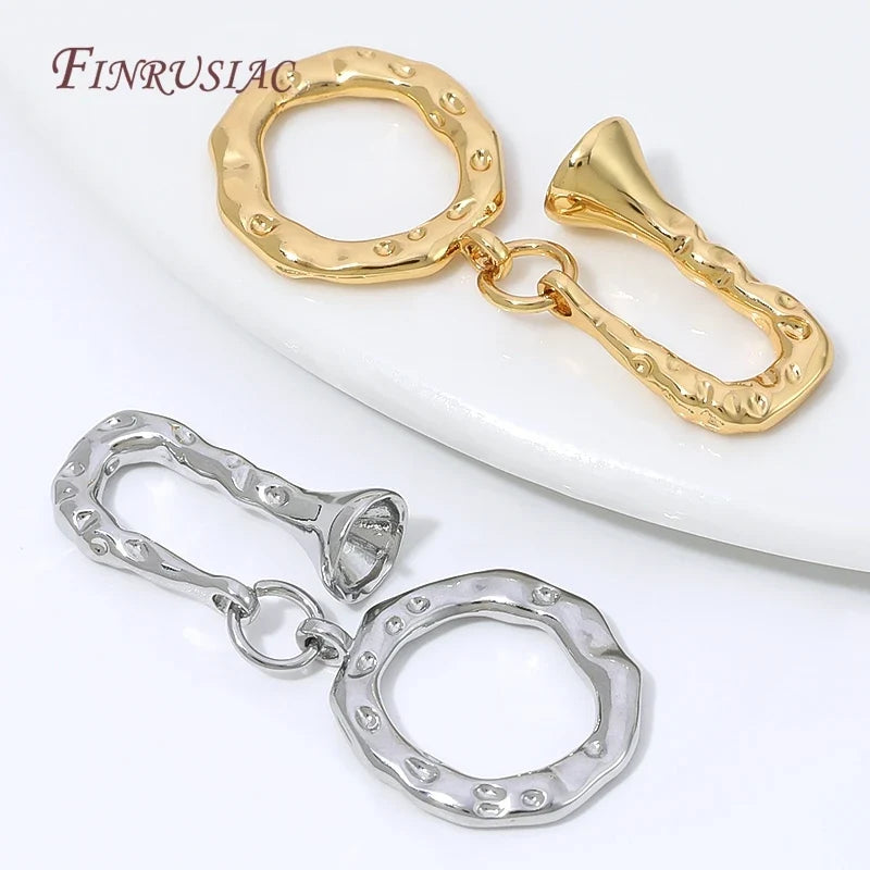 18K Gold Hammered OT Toggle Clasp | DIY Jewelry Finding