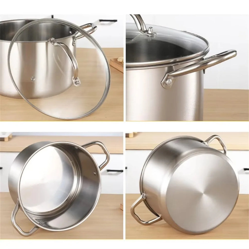 FEB.WIND Hybrid Nonstick Stockpot – Oven-Safe 900°F Glass Lid