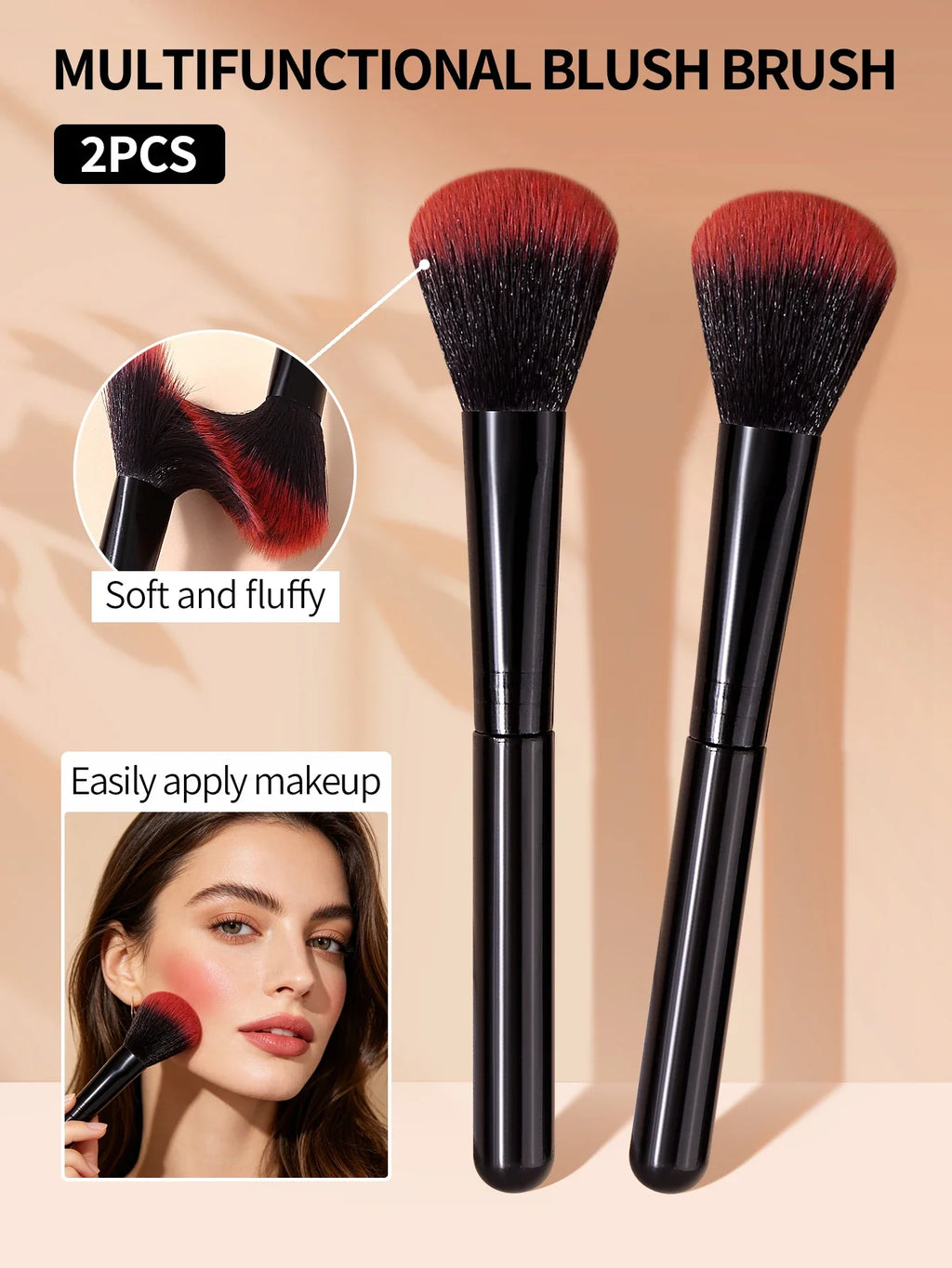 2Pcs Blush Brush Set – Highlighter & Contour Face Brushes