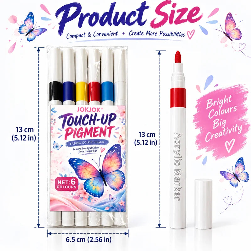 6-Color Acrylic Marker Set – Water-Based Quick-Dry Art Pens