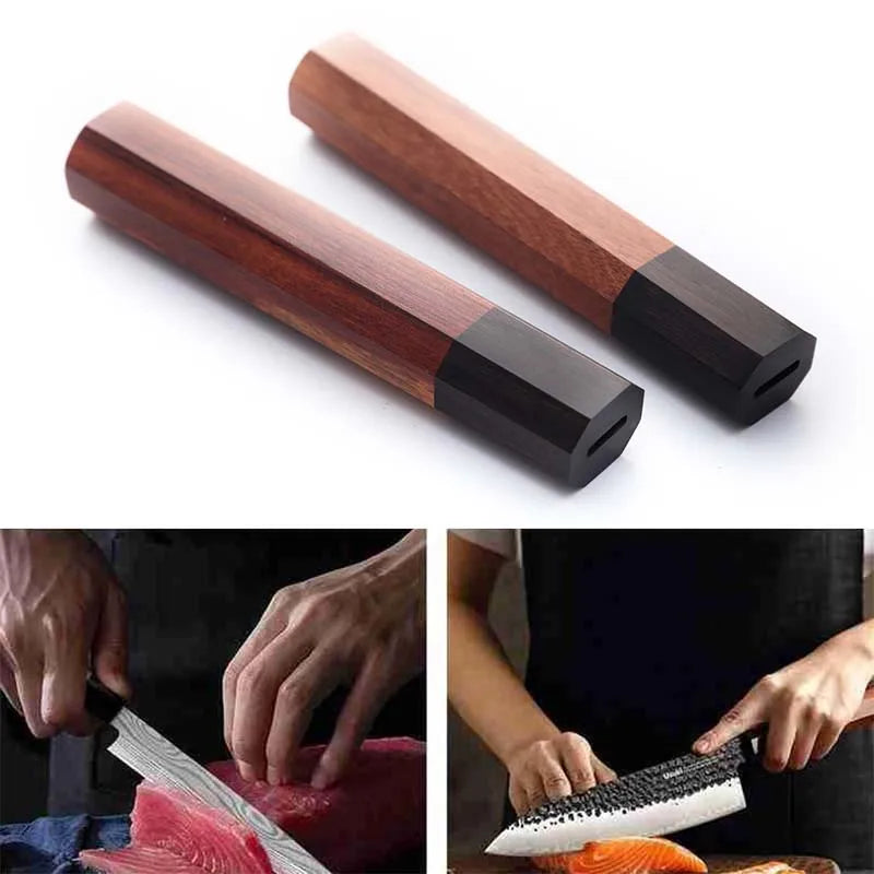 Octagonal Redwood Knife Handle 135mm | Wood Kitchen Grip