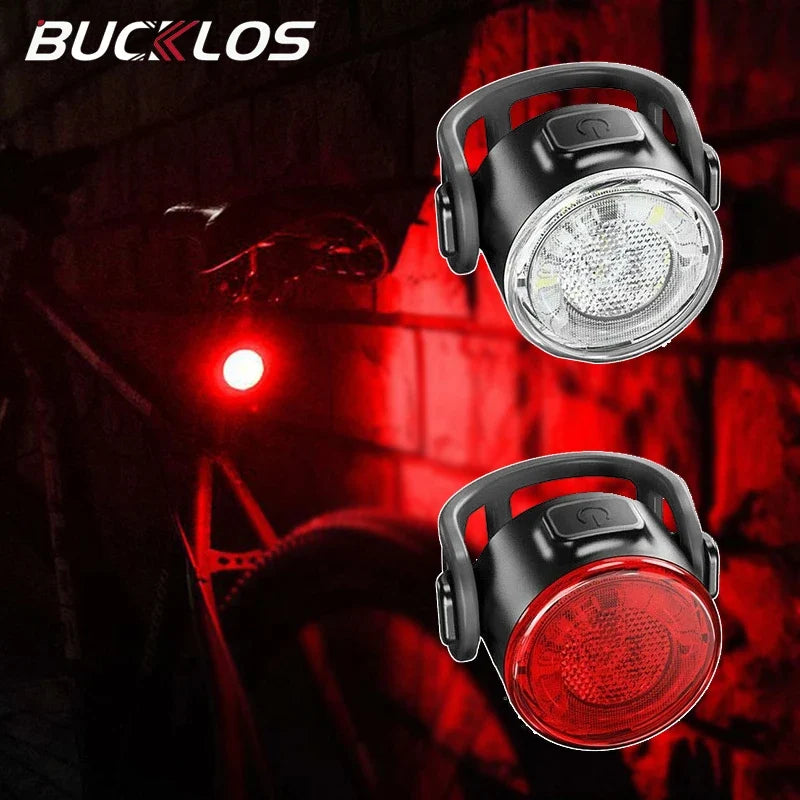 BUCKLOS USB Rechargeable LED Bike Light – Front & Rear Lamp