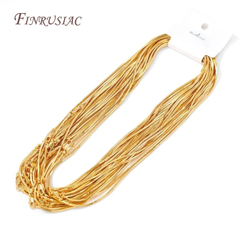 18K Gold Plated Snake Chain Necklace 50CM – Unisex DIY Jewelry