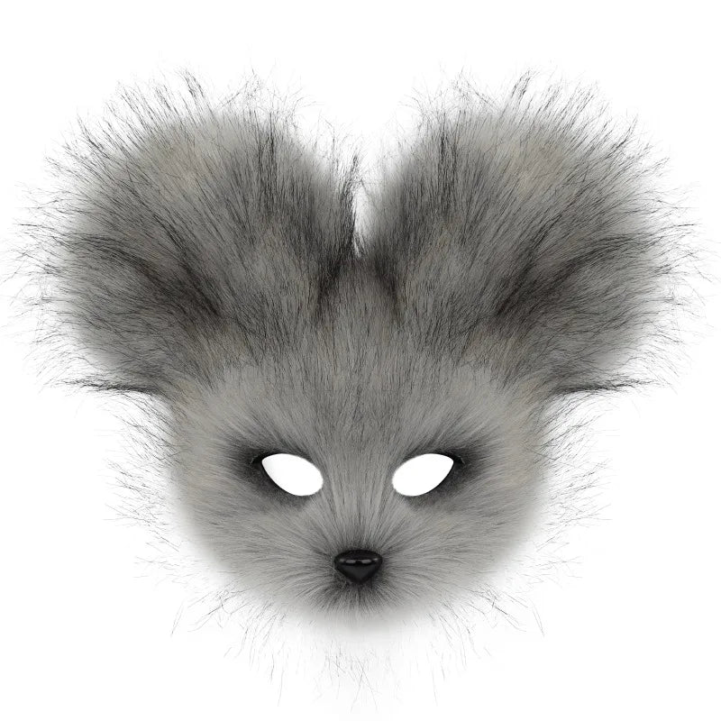 Faux Fur Mouse Mask – Halloween Carnival Costume Prop