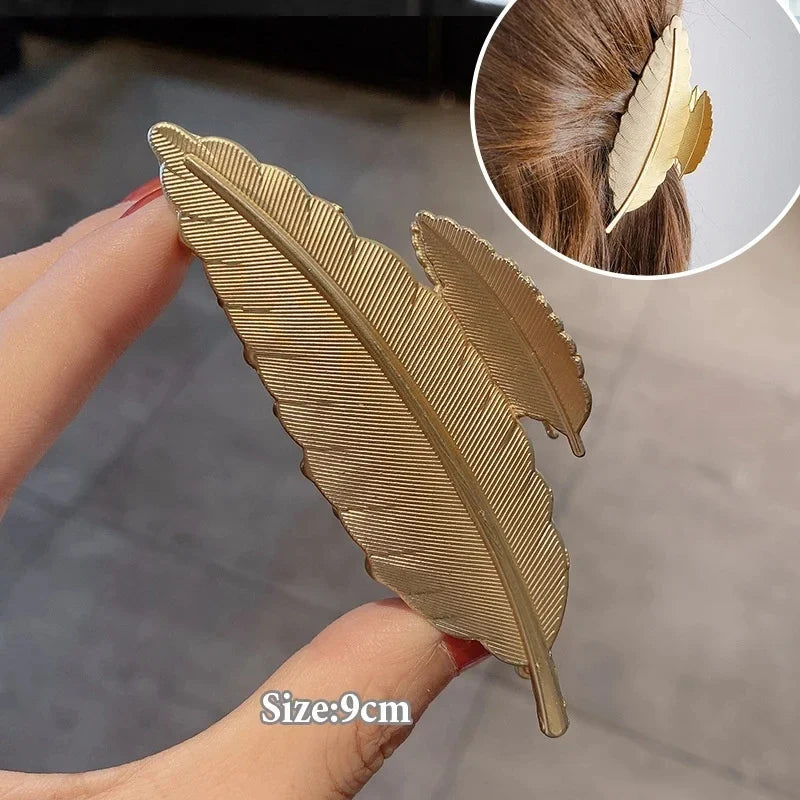 Metal Geometric Hair Claw Clips – Gold & Silver for Women