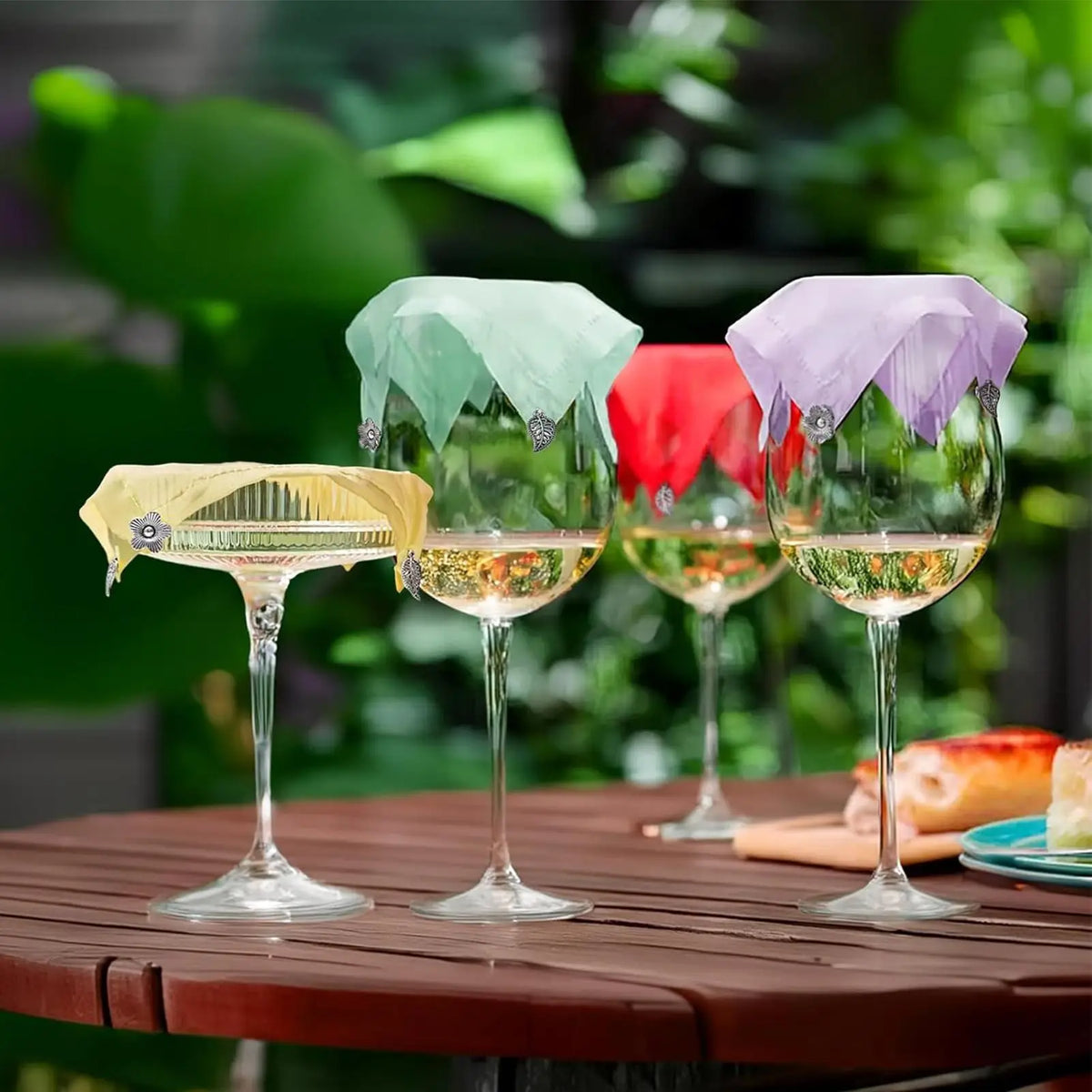 Wine Glass Covers 4-Pack | Breathable Mesh Bug-Proof Cup Lids