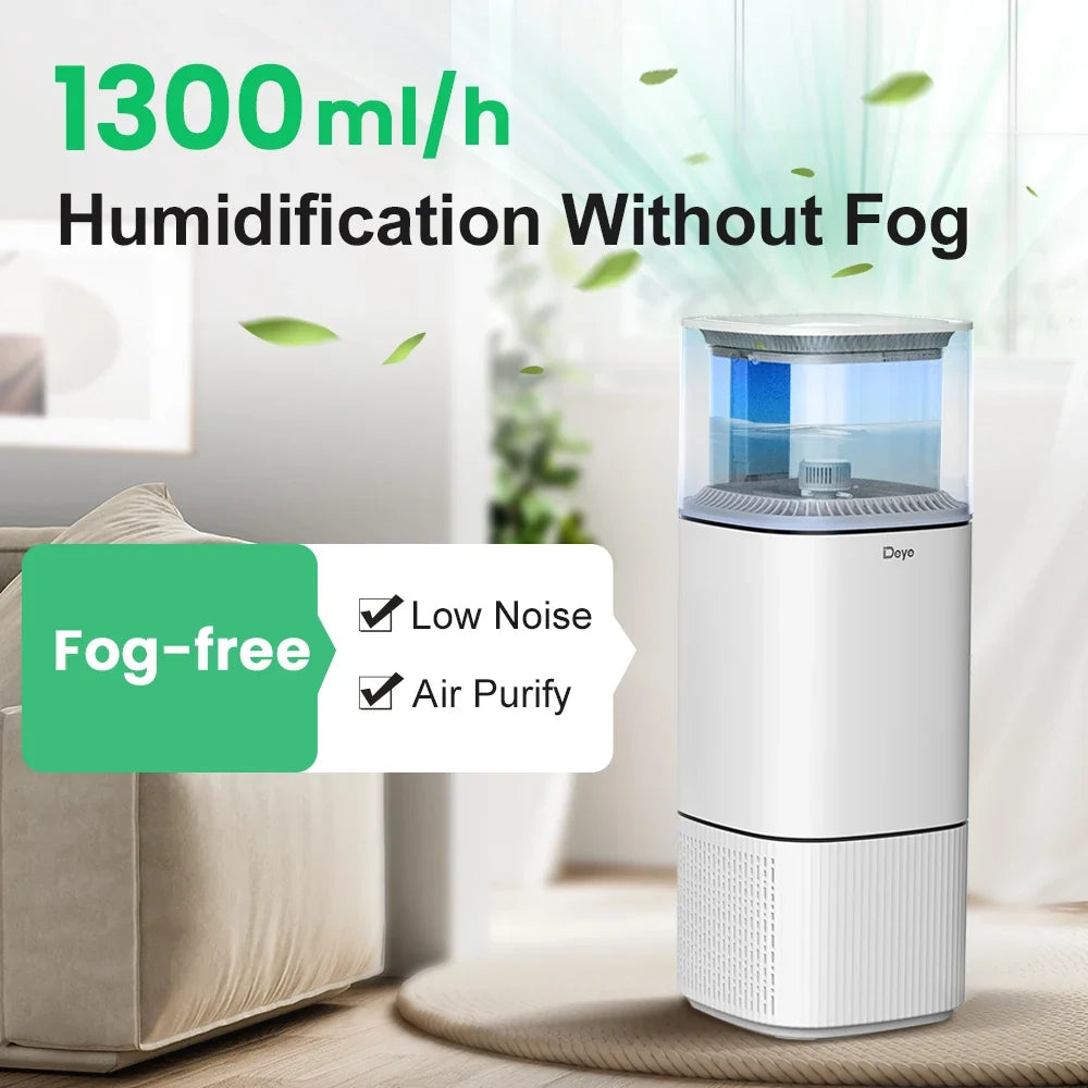 Portable Evaporative Humidifier App Control Night Light Timer