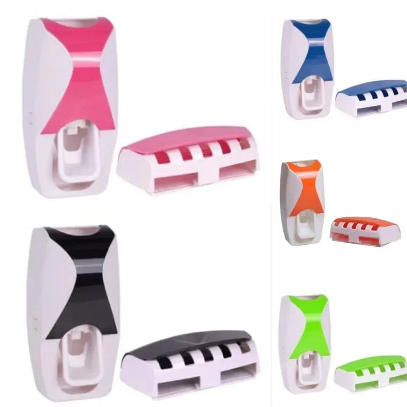 Wall Mounted Toothbrush Holder & Toothpaste Dispenser Set