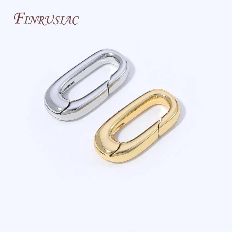 18K Gold Plated Oval Spring Clasp | DIY Jewelry Connector