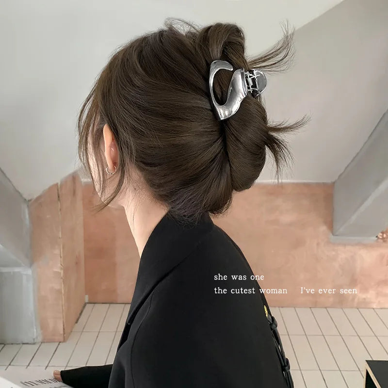 Metal Geometric Hair Claw Clips – Korean Style Barrettes Women