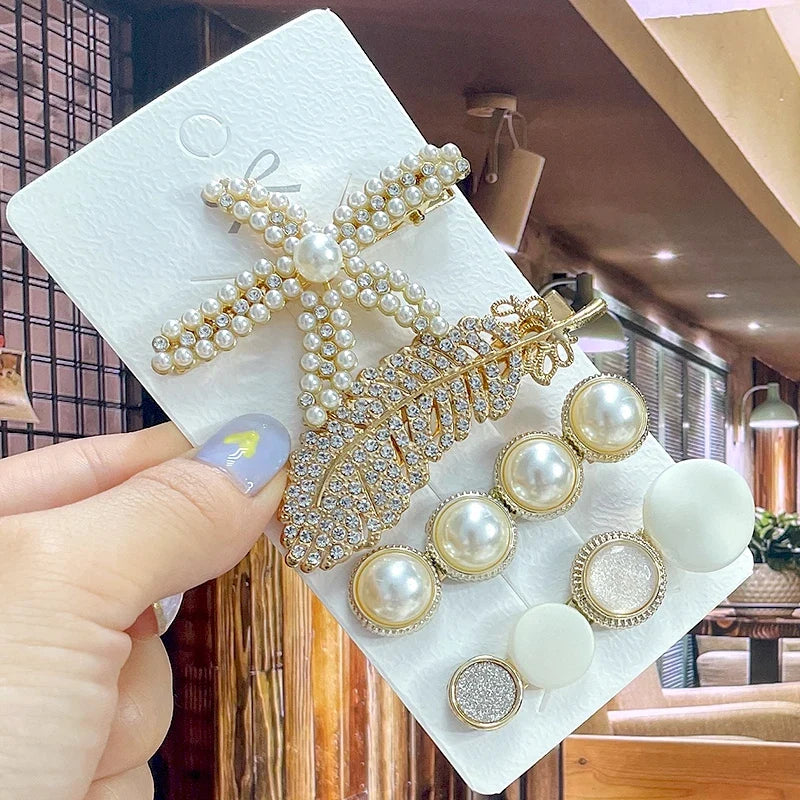 Pearl Rhinestone Hair Clip for Women – Flower Barrette