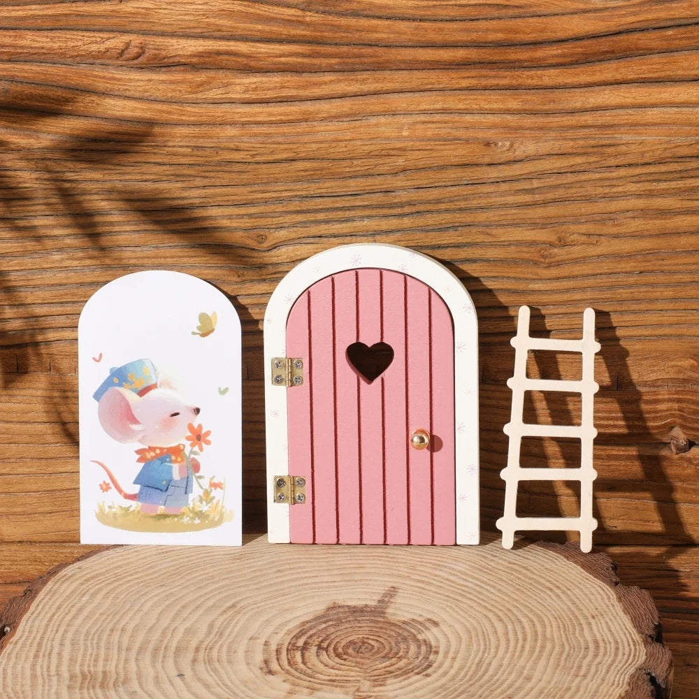 Fairy Door Miniature Wooden Mouse Door Garden Decor