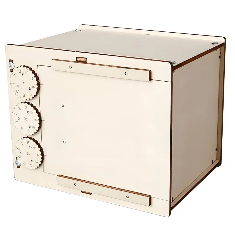 Wooden Combination Lock DIY Box Kit – 3-Code Craft Set