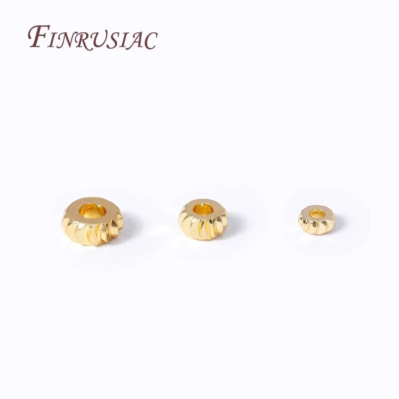 3mm 18K Gold Plated Brass Corrugated Spacer Beads | DIY Jewelry