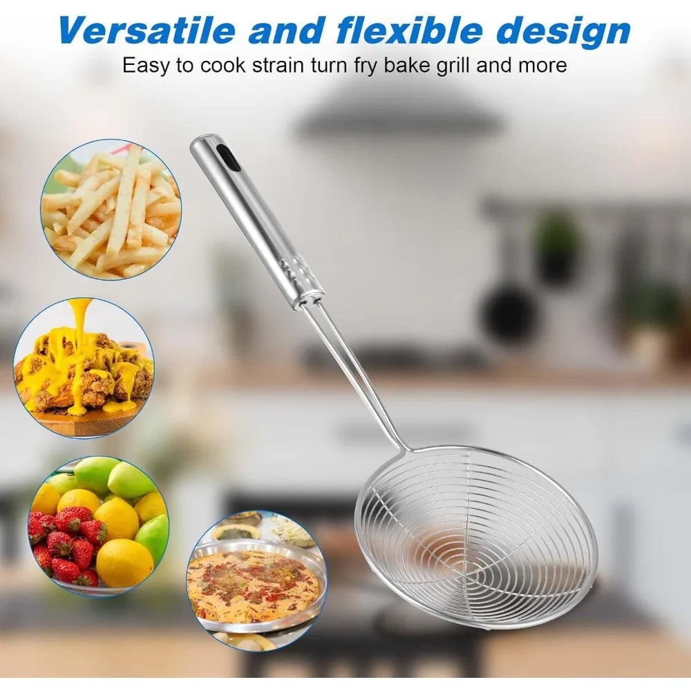 Stainless Steel Spider Strainer Skimmer Spoon for Frying & Cooking