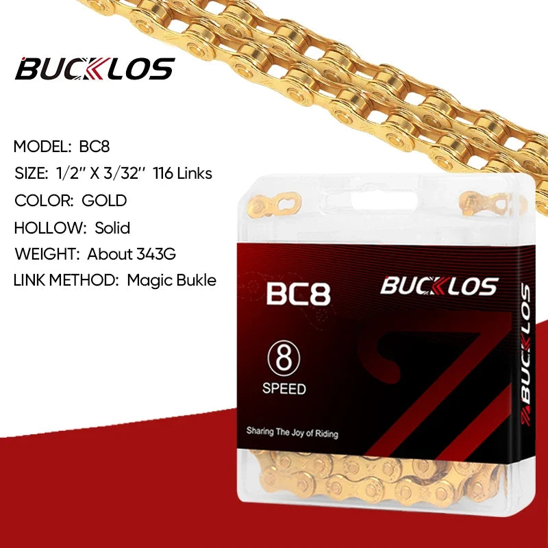 BUCKLOS Bike Chain 8/9/10/11/12 Speed MTB Road Bicycle Chain