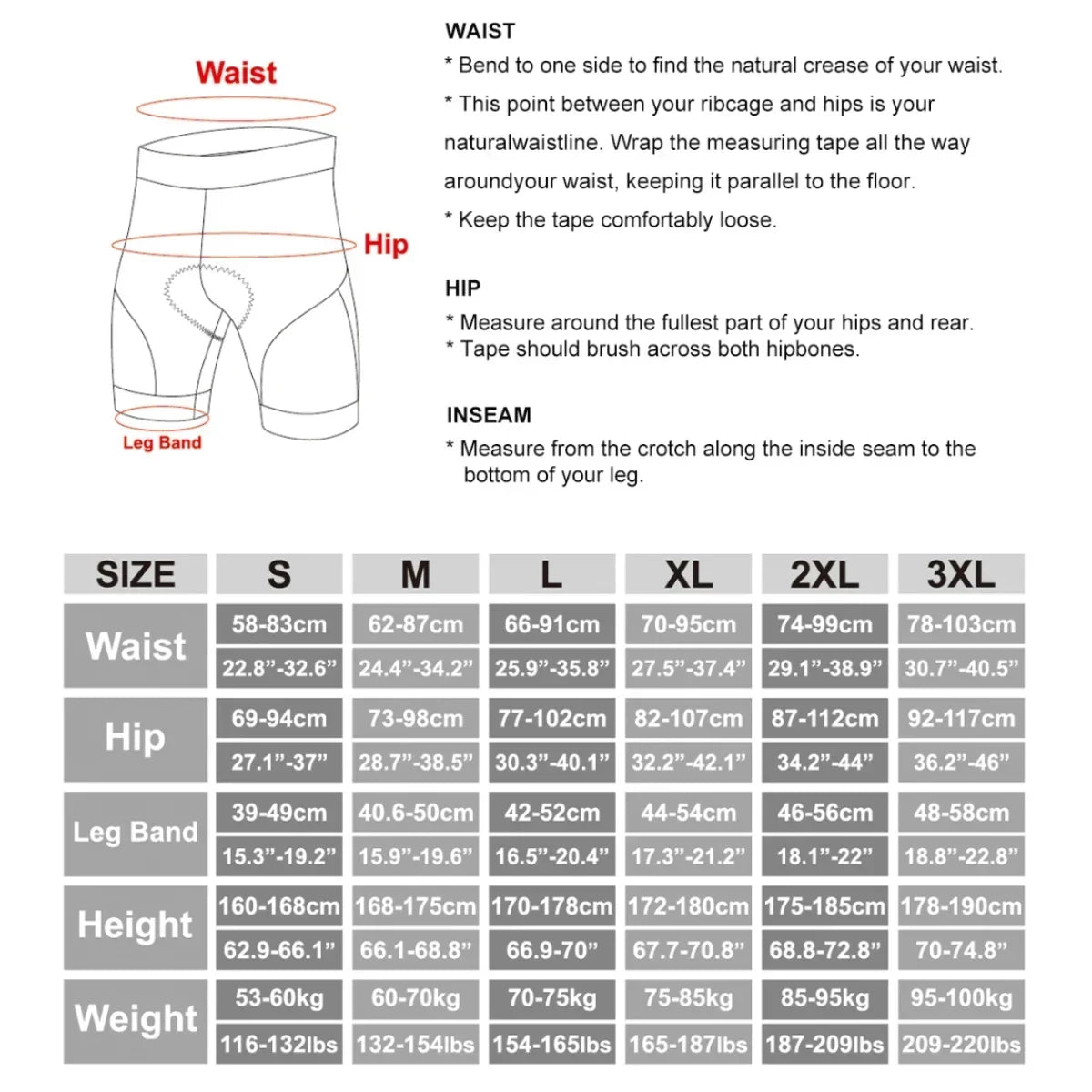 X-TIGER Men's Gel Cushion MTB Road Cycling Shorts