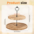 Wooden 2-Tier Round Farmhouse Serving Tray & Cupcake Stand