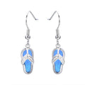 White Simulated Opal Stud Earrings – Lead & Nickel Free