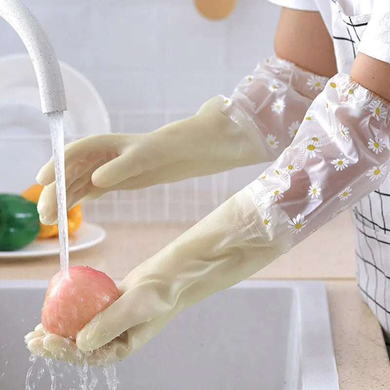 Waterproof Latex Rubber Gloves for Kitchen & Household Cleaning