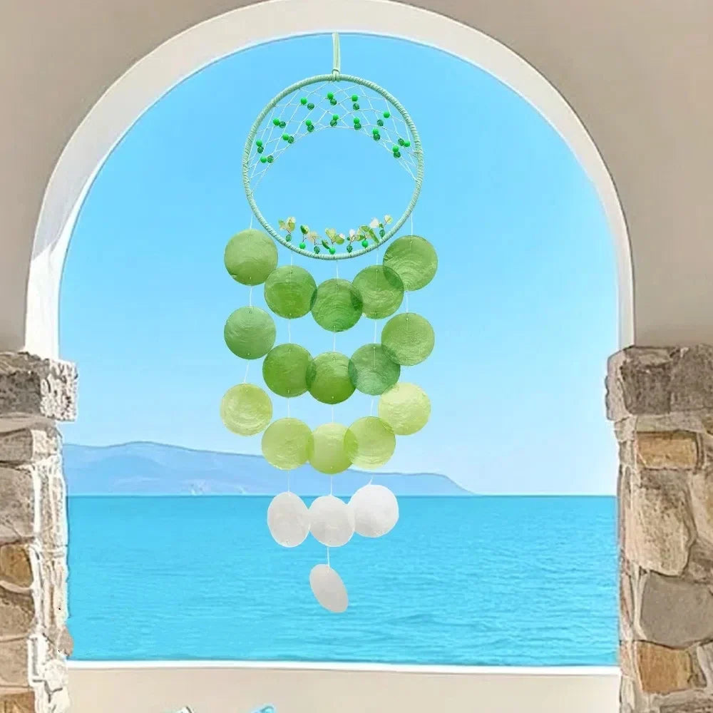 Shell Moon Wind Chimes – Natural Shell Dream Catcher Décor