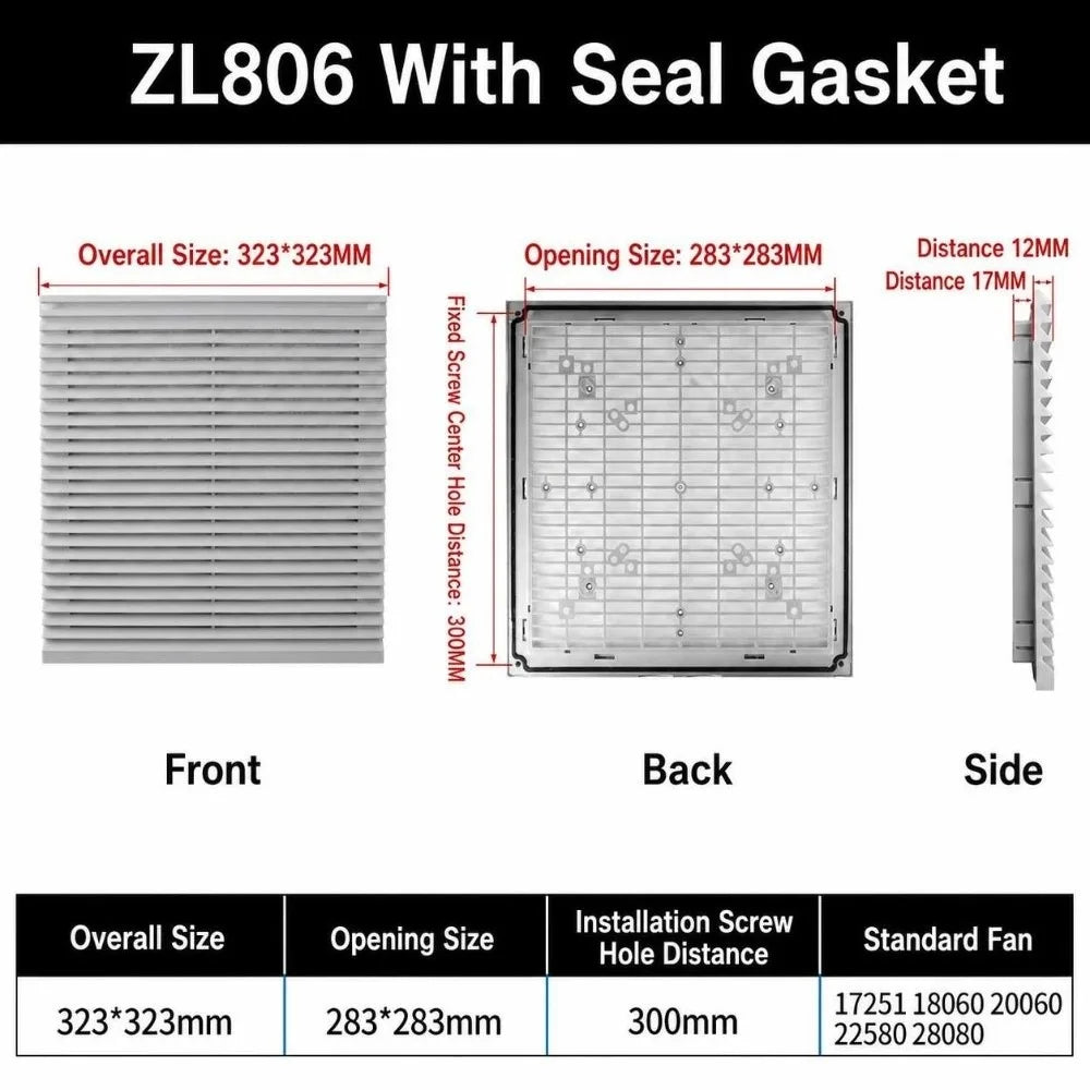 ABS Vent Grille Dustproof Waterproof Louver Fan Cover