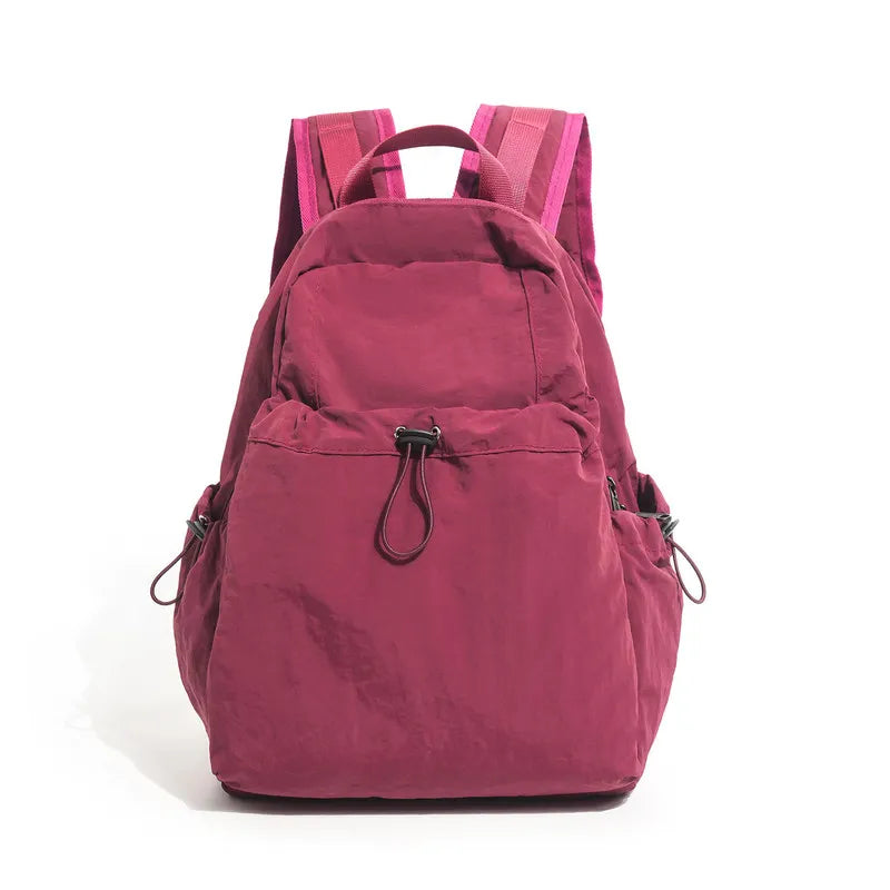 Korean College Lightweight Nylon Drawstring Backpack | Unisex
