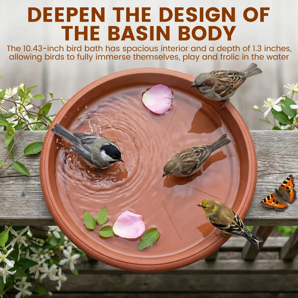 Clamp-On Railing Bird Bath – Deck Mount Plastic Birdbath Tray