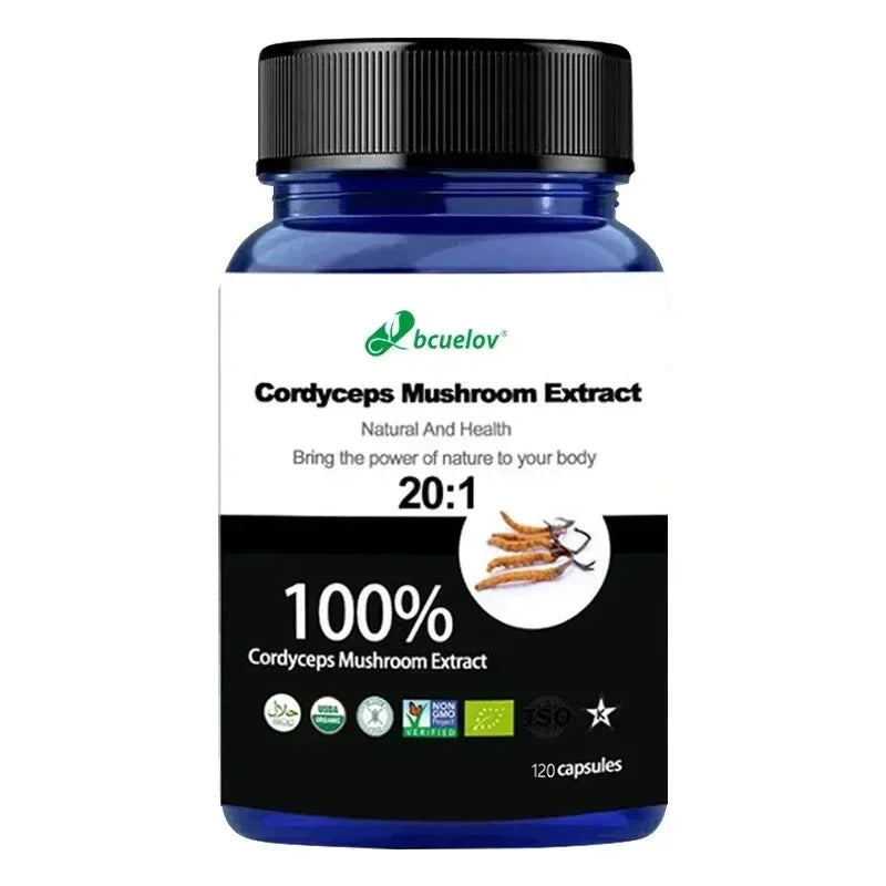 Pure Cordyceps Mushroom Extract Supplement | Vegetarian Caps