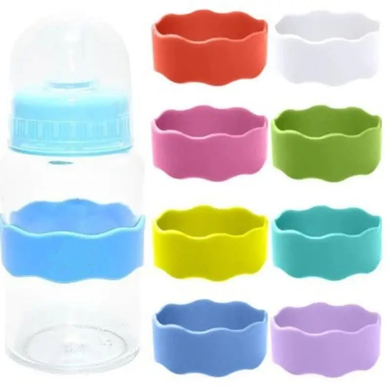 Silicone Baby Bottle ID Bands – Writable, BPA-Free, Color-Coded