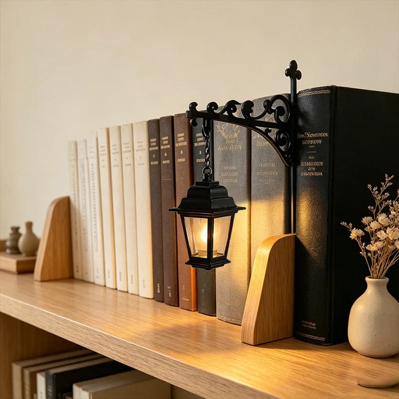 Mini Library Lantern LED Bookshelf Lamp – Book Nook Decor 2pk