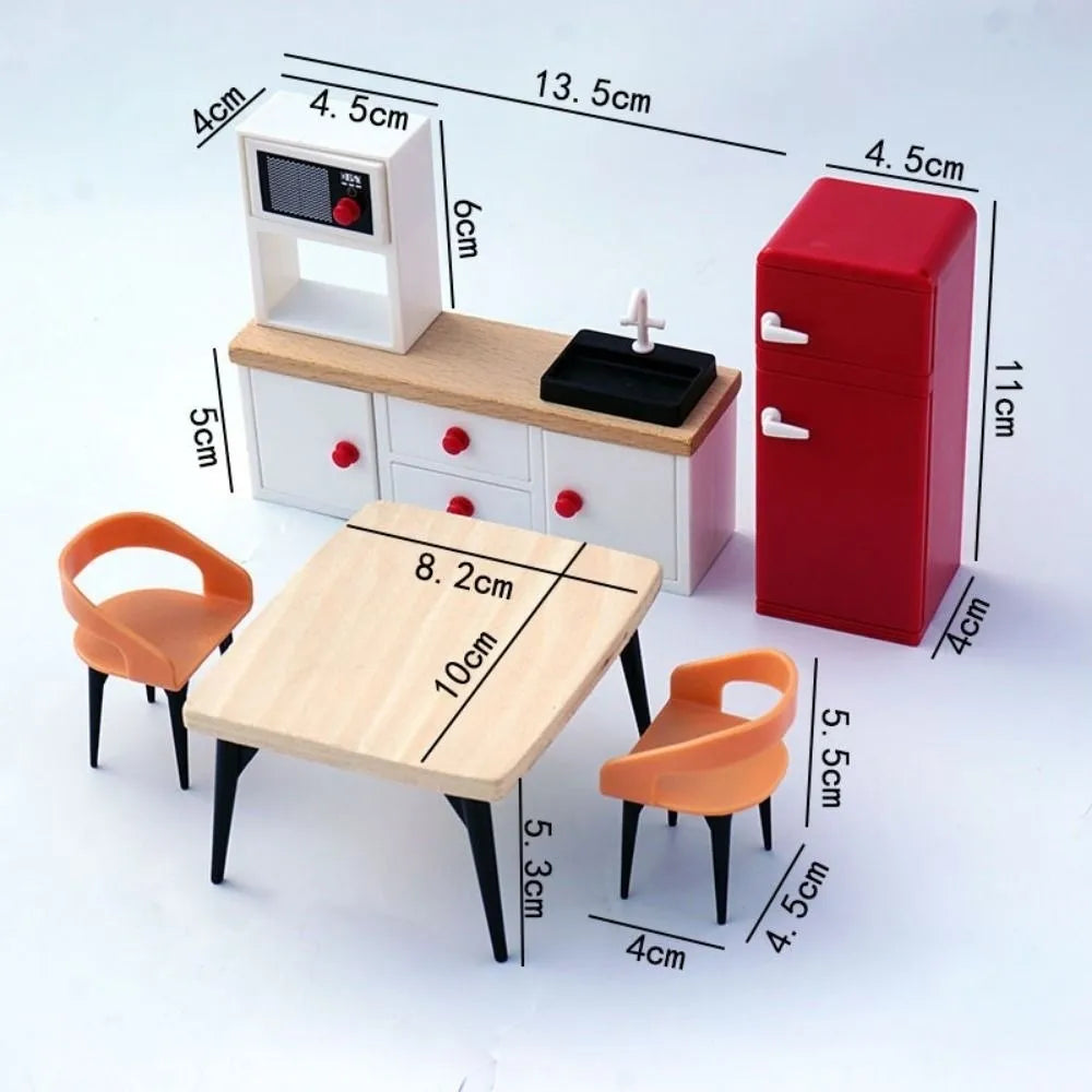 Miniature Dollhouse Furniture Set – Kitchen Dining Cottage