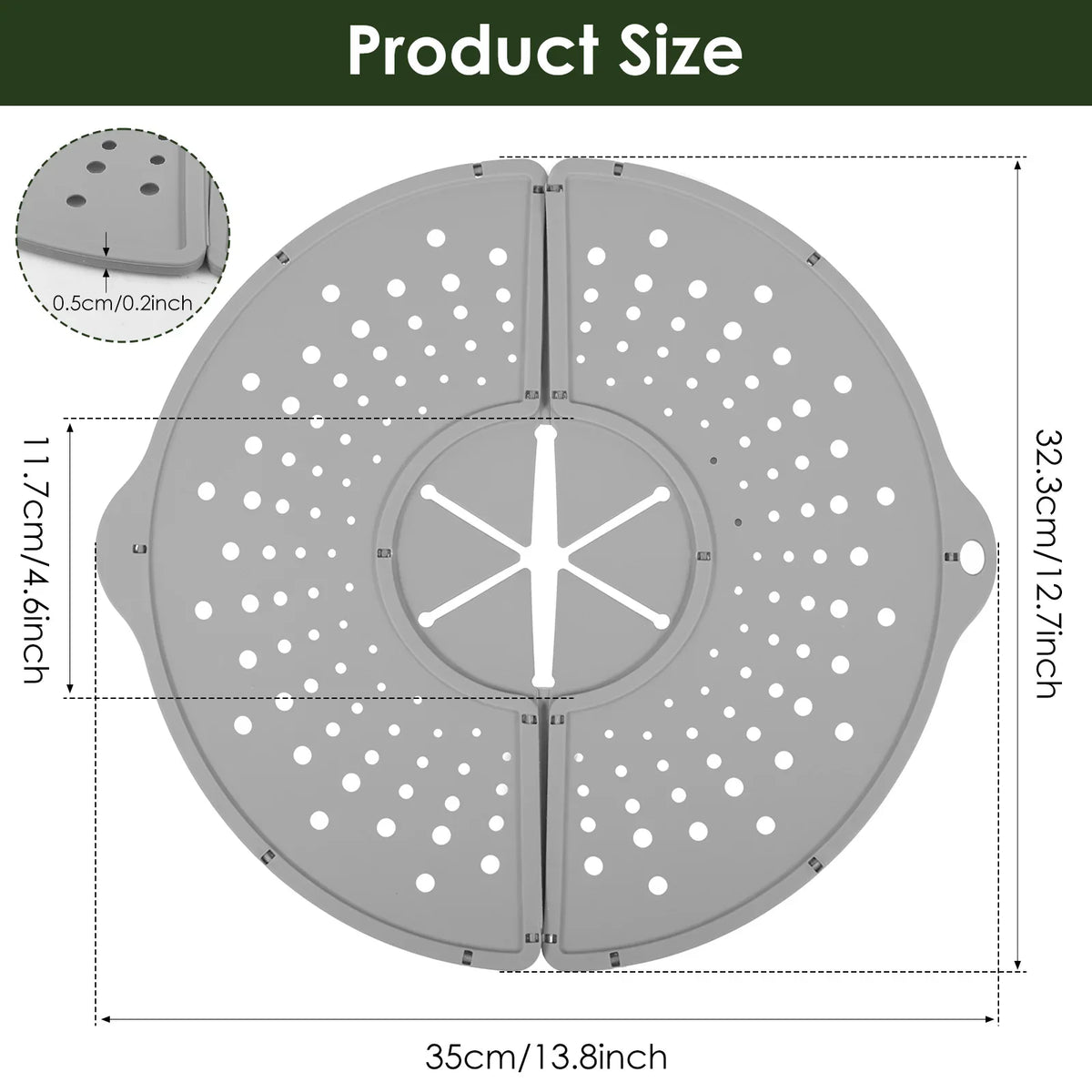 Foldable Silicone Splatter Screen & Oil Splash Guard for Frying Pan